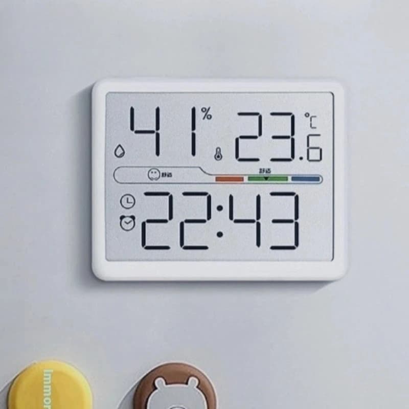 New Electronic Thermometer Hygrometer Weather Station High Precision with Table Clock Function Mini Thermometer LCD Screen Display