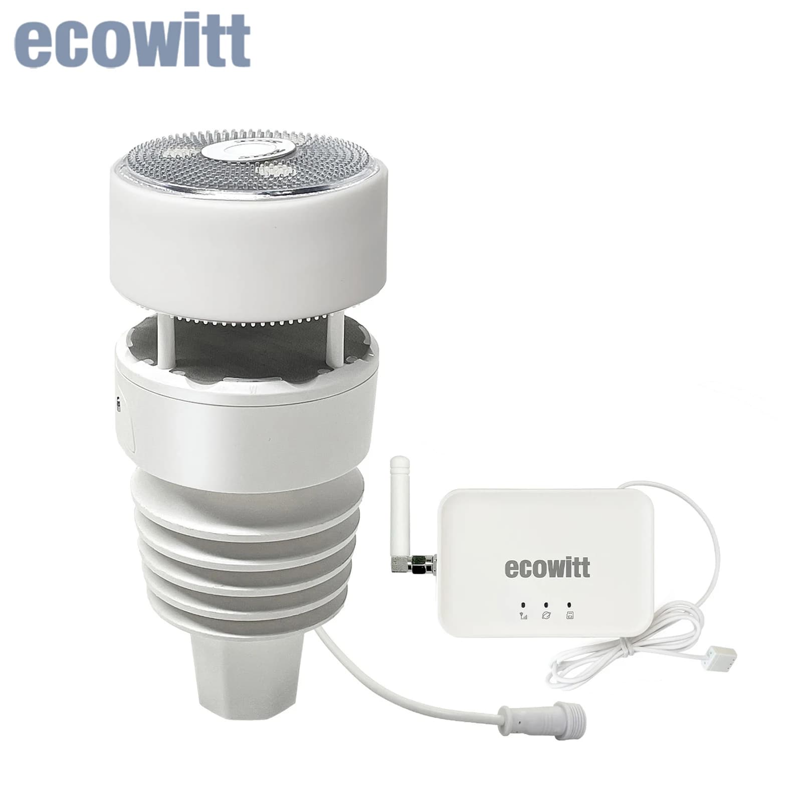 Ecowitt GW3001 Weather Station, IoT Wi-Fi Hub with SD Card Data Storage, 7-in-1 Outdoor Solar Powered  Haptic Rainfall sensor