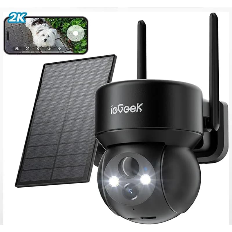 ieGeek 360 º 2K Outdoor Wireless Solar Security Camera  with 5200mAh Rechargeable Battery,PTZ Battery  wifi CCTV Camera Systems