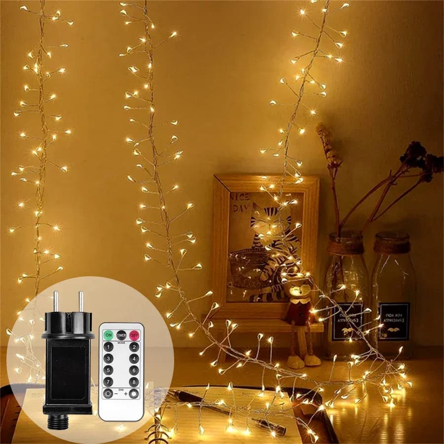 36M Cluster LED String Fairy Lights Sliver Wire Outdoor Christmas Party Light Garland For New Year Street Home Party Wedding