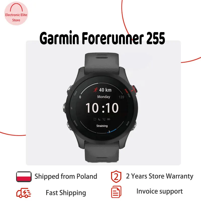 Garmin Forerunner 255 garmin watch garmin Sports Smartwatch 46mm 1.3'' Color Screen 14 Days Battery Life 4GB RAM NFC Bluetooth Wifi 5ATM Waterproof