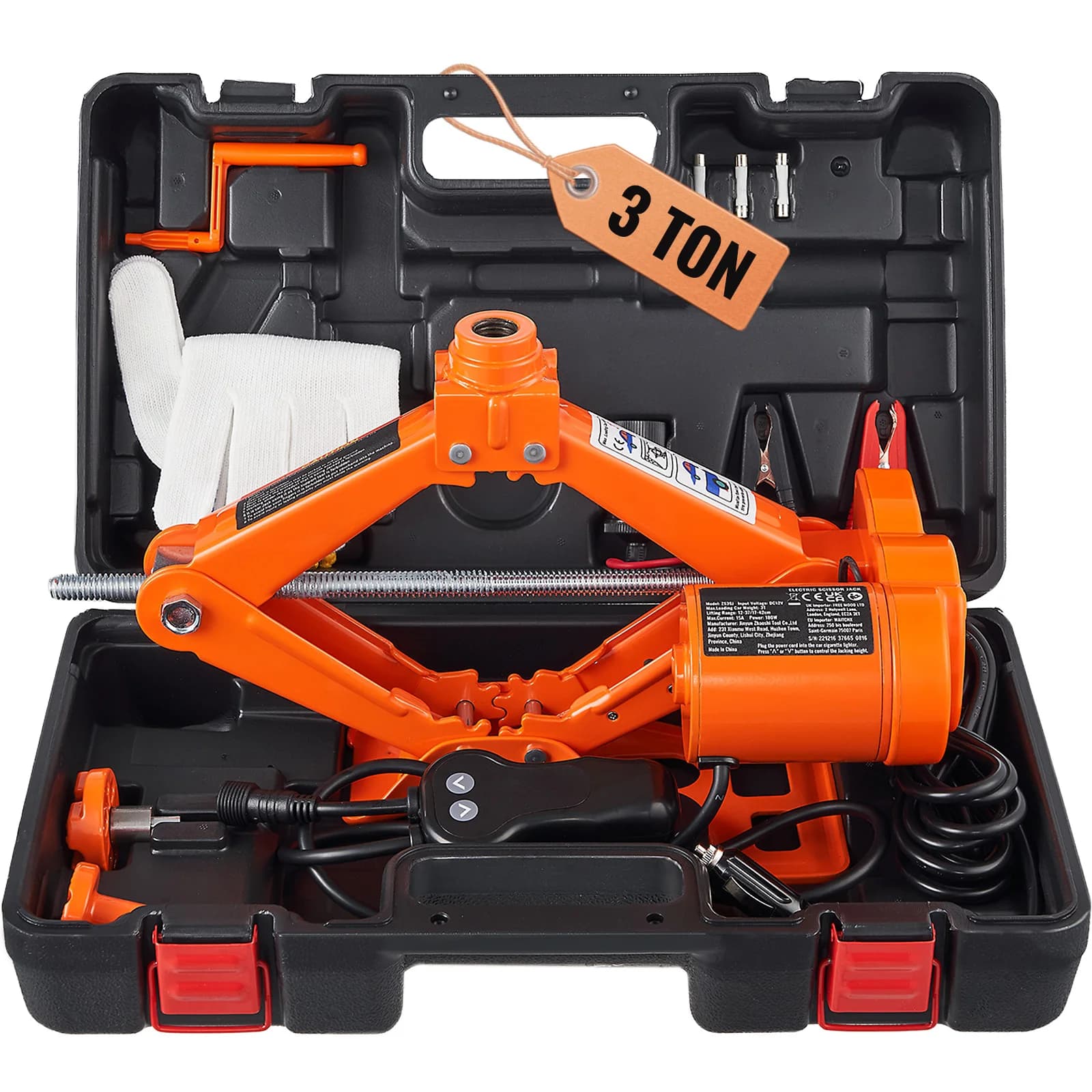 SucceBuy Electric Car Jack 3 Ton/6600lbs 12V Electric Scissor Jack Portable Car Jack for SUV Truck Sedan Tire Change Replacement