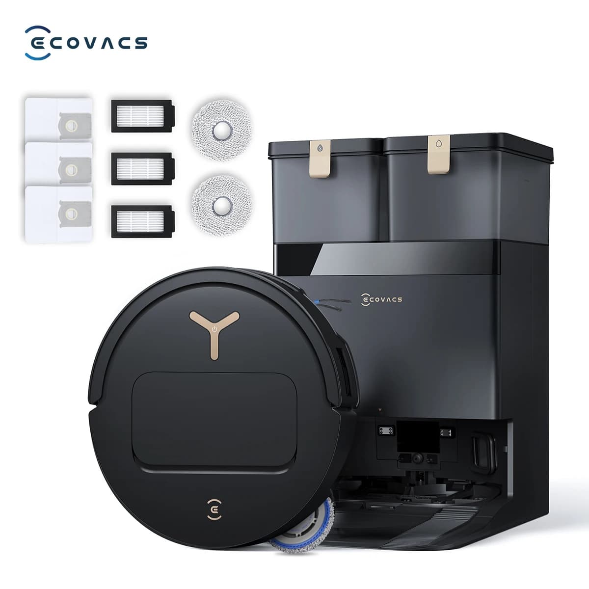 ECOVACS DEEBOT T50 PRO OMNI Gen3 Care Kit Robot Vacuum & Mop, Pet Hair No Tangle, 25000Pa, 9mm Lift, 63dB Quiet, Self-Empty