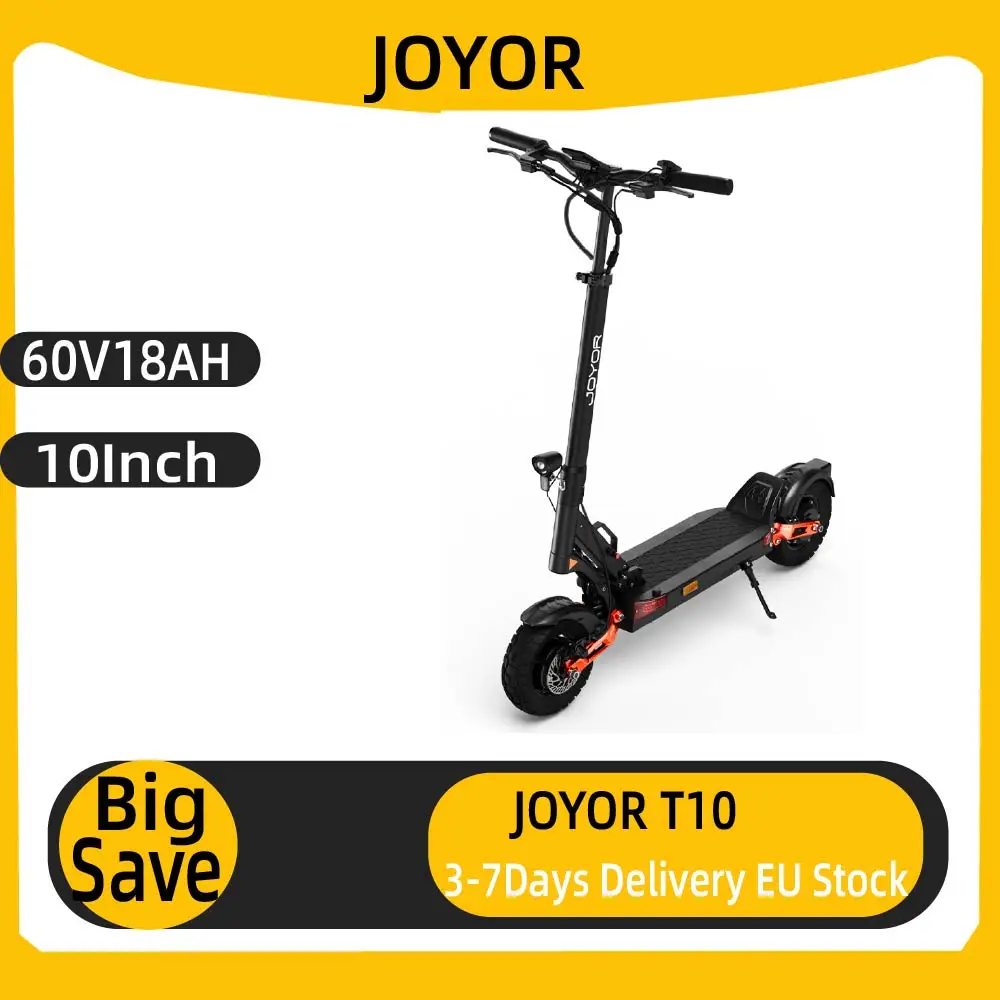 JOYOR T10 Adult Electric Scooter 1000W*2 Motor 60V18AH Battery 10"  Tire All-terrain electric scooter