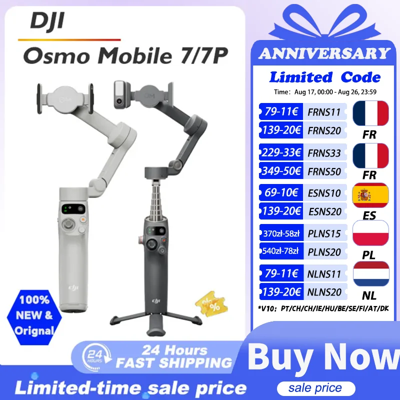 DJI Osmo Mobile 7 /DJI osmo mobile 7P Built-in Extension Rod & Tripod 10-Hour Battery Life Phone Charging OM 7 brand new in stock