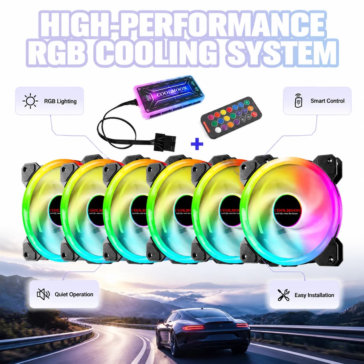 Brand New 120mm RGB Ventilation Fan PC Computer Cooling Fan Quiet Chassis Cooler High Airflow Unlimited Space Efficient Heat Dissipation Easy Install Durable Replacement For Desktop PC Tower Case Workstation Computer
