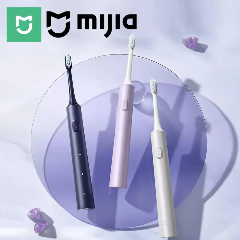 Mijia Sonic Electric Toothbrush T302 3colors 4 Brush Heads IPX8 Water Proof 360° Wireless Charging 4 Modes Cleaning Teeth