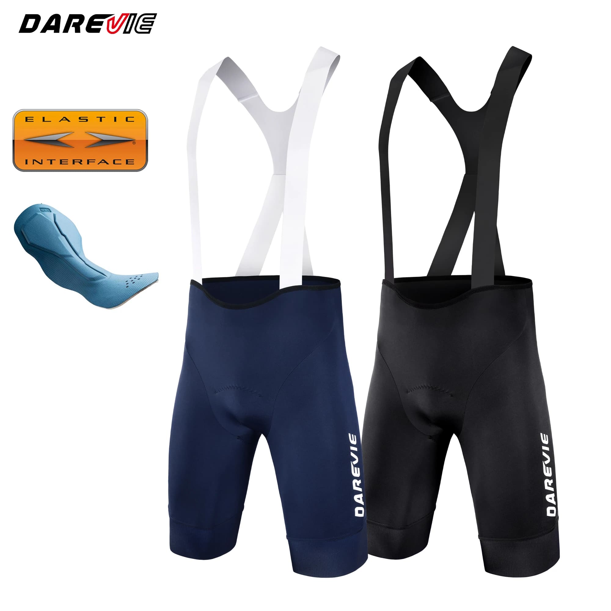 DAREVIE Bretelelle Men's Cycling Italy Elastic Interface® Pad Recycle PRO Level Bib Shorts 6.5CM Leg Gripper Cycling Bib Shorts