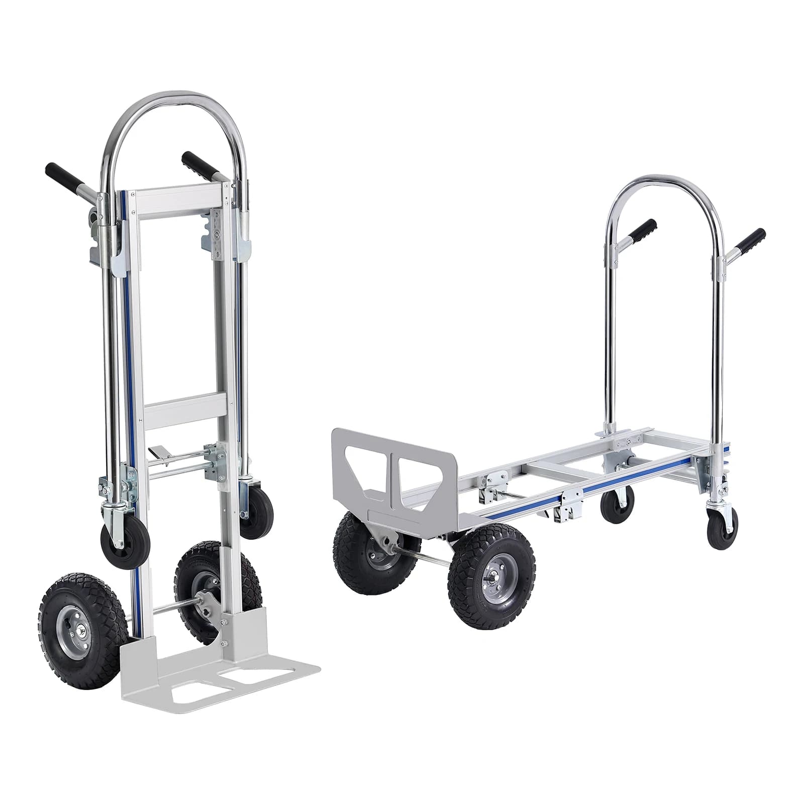 SucceBuy Folding Hand Truck Aluminum Heavy Industrial Collapsible Dolly Cart for Transport and Moving in Warehouse Supermarket