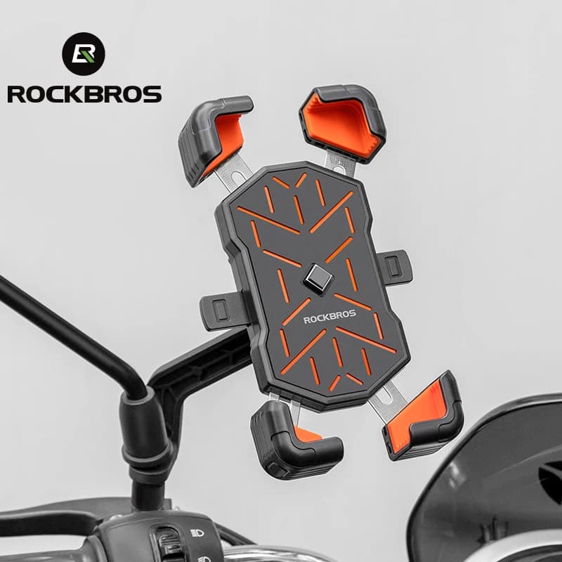 ROCKBROS Local Shipping Bike Phone Holder Motorcycle Electric Vehicle 360° Rotation Phone Holder 4.5 7.2 inch Shockproof Mobile Phone Stand Bicycle Mechanical Telescopic Bracket