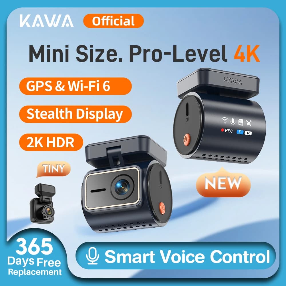 KAWA 4K Dash Cam MINI 7 Pro WiFi Car Camera with APP Voice Control WIFI6 GPS AUTO Video Recorder Dashcam HDR Car DVR