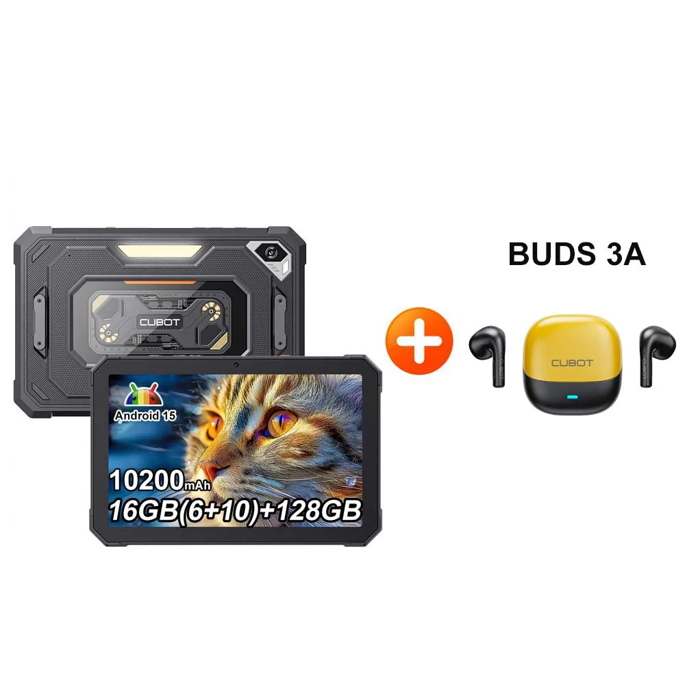 [Shipping From Poland] Cubot Tab KingKong Mini Android 15 Rugged Tablet 16GB(6+10) 128GB 10200mAh 8.68'' 90Hz Camping Light 48MP