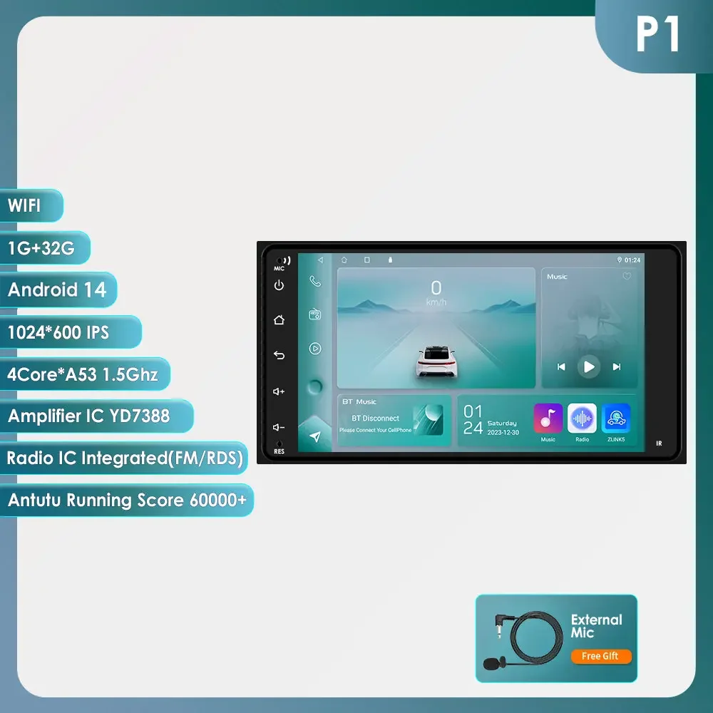 Hizpo 7'' 2Din Car QLED Screen Android Universal Car Radio Multimedia Video Player Stereo Carplay for Toyota CAMRY CROWN COROLLA RAV4 HIACE 2 DIN Radio Autoradio GPS Stereo Smart Intelligent Systems IPS Touch Screen Head Unit Navigation BT GPS 4G WIFI FM