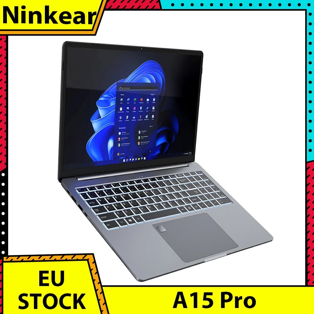 Ninkear A15 Pro Laptop, 16 inch 2560*1600 120Hz Screen, AMD Ryzen 5 5500U, 16GB DDR4 RAM, 1TB SSD, AMD Radeon Graphics, WiFi 6 Bluetooth 5.2, Fingerprint Unlock, 2*Type-C (Full-featured), 3*USB 3.0, 1