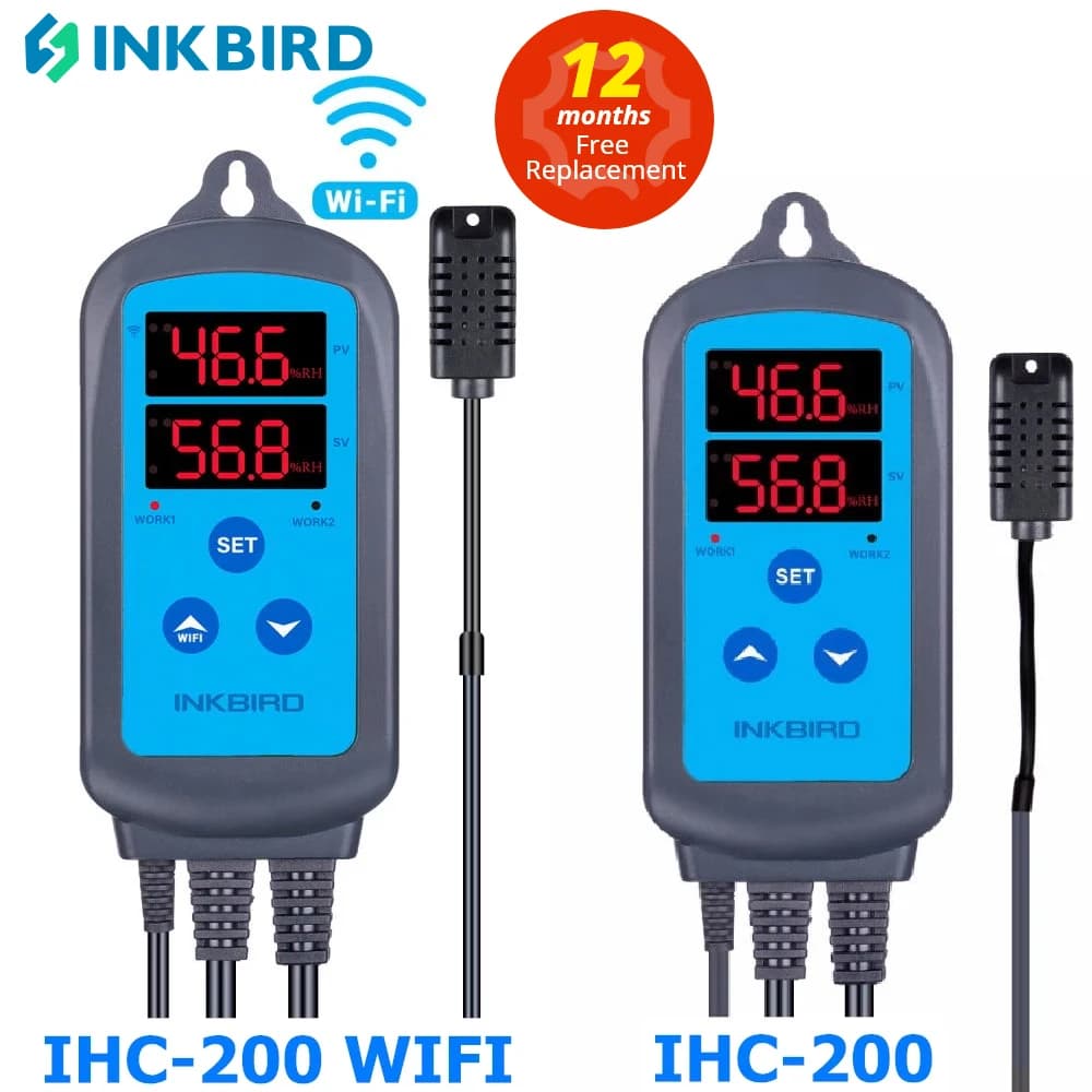 INKBIRD IHC-200 & 200 WiFi EU Socket&Plug Digital Humidity Controller for Household Humidifying and Dehumidifying for Free APP