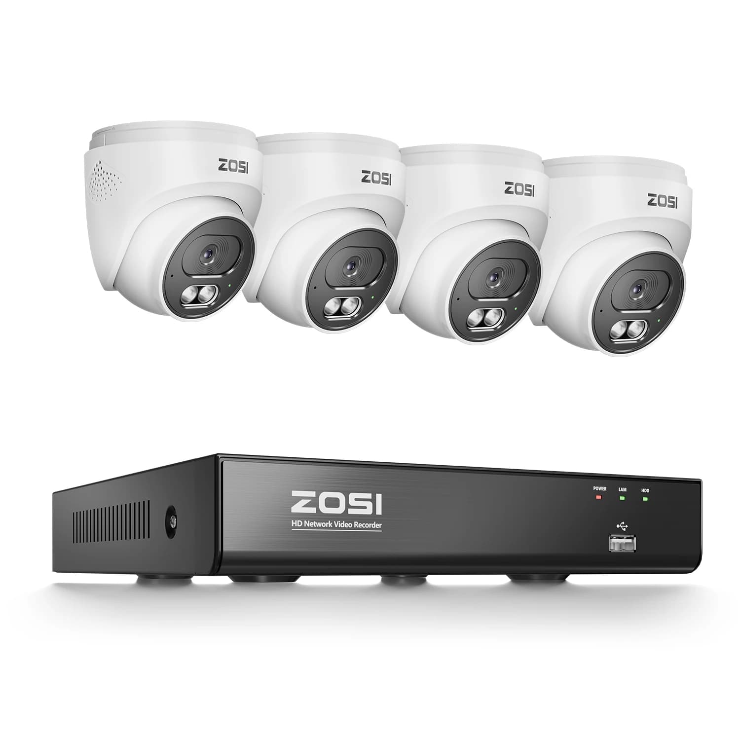 ZOSI 4K 8MP PoE Cctv Security Camera System Smart Home Video Surveillance Kit 8CH NVR Two-Way Audio Outdoor Indoor IP Dome Cam