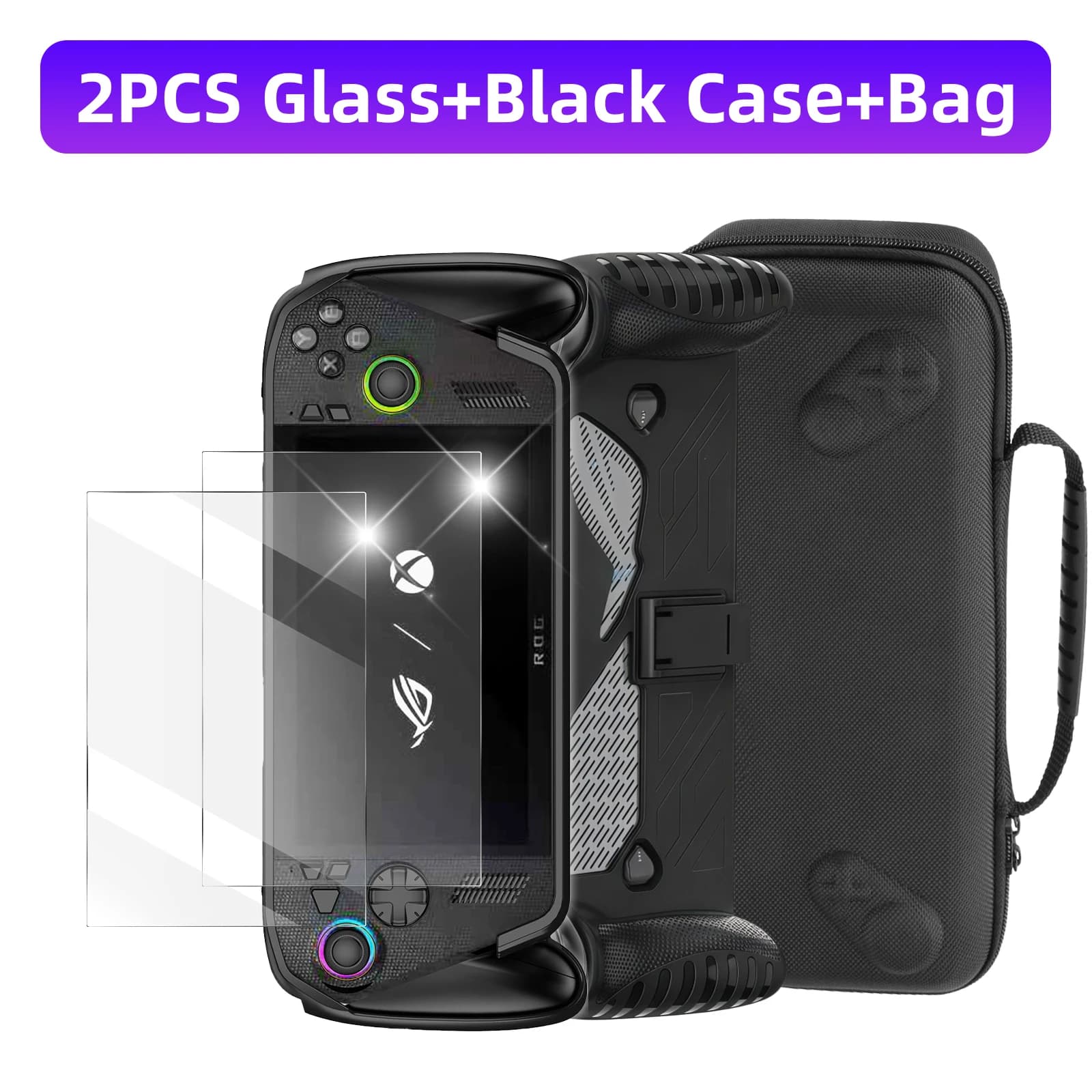 3 in 1 Accessories Kit for ROG Xbox Ally / Ally X Protective Case with Screen Protector and Carrying Bag Travel Storage