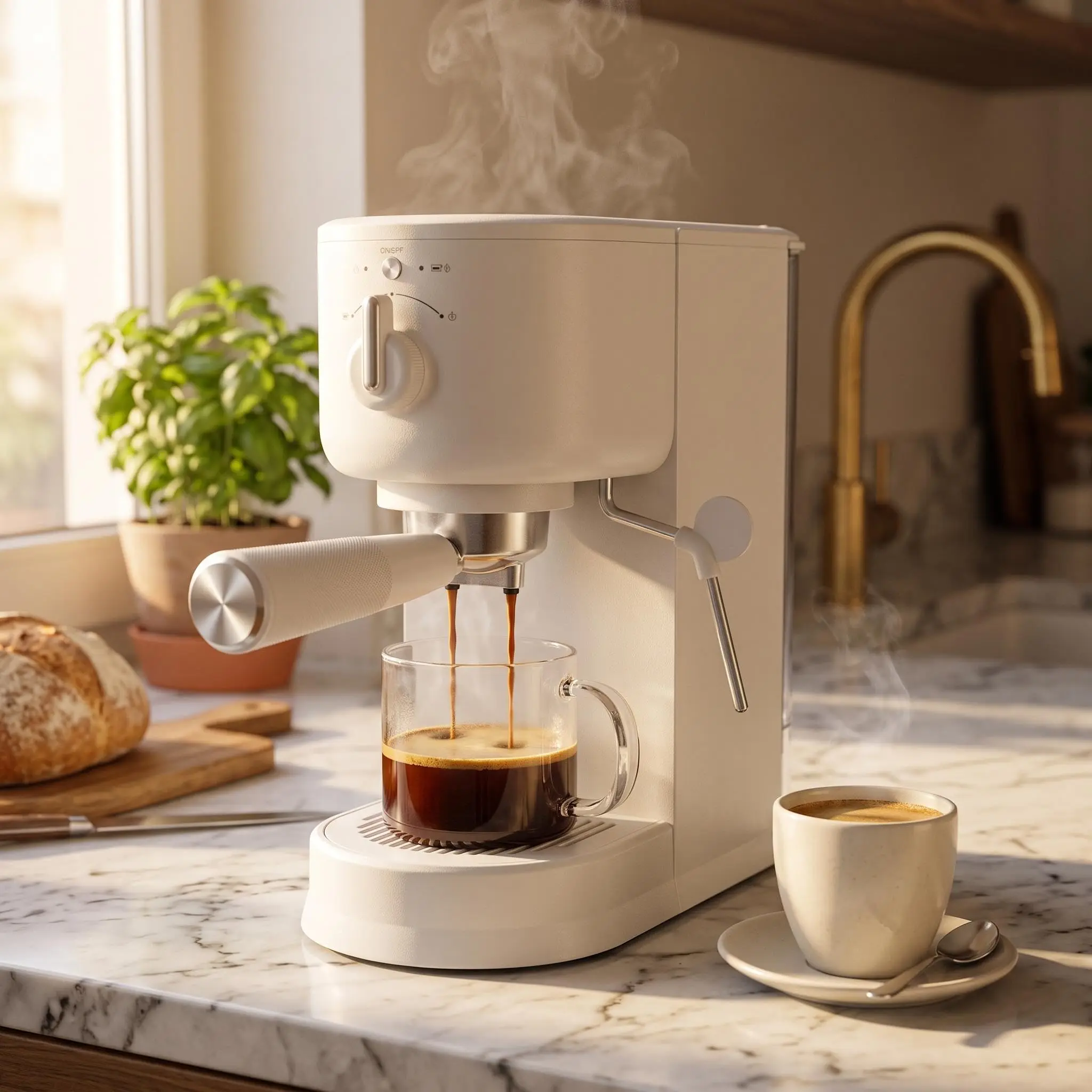 Espresso Machine 15 Bar with 58 mm Sieve Carrier, 1500 W Quick Heating - 1.5 L Removable Water Tank, Milk Foamer - 2 Stainless Steel Filters, Overheating Protection
