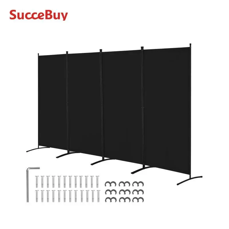 SucceBuy 3/4/6Panel Room Divider Folding Privacy Screen and Portable Freestanding Room Partition for Office Bedroom Study Hotel