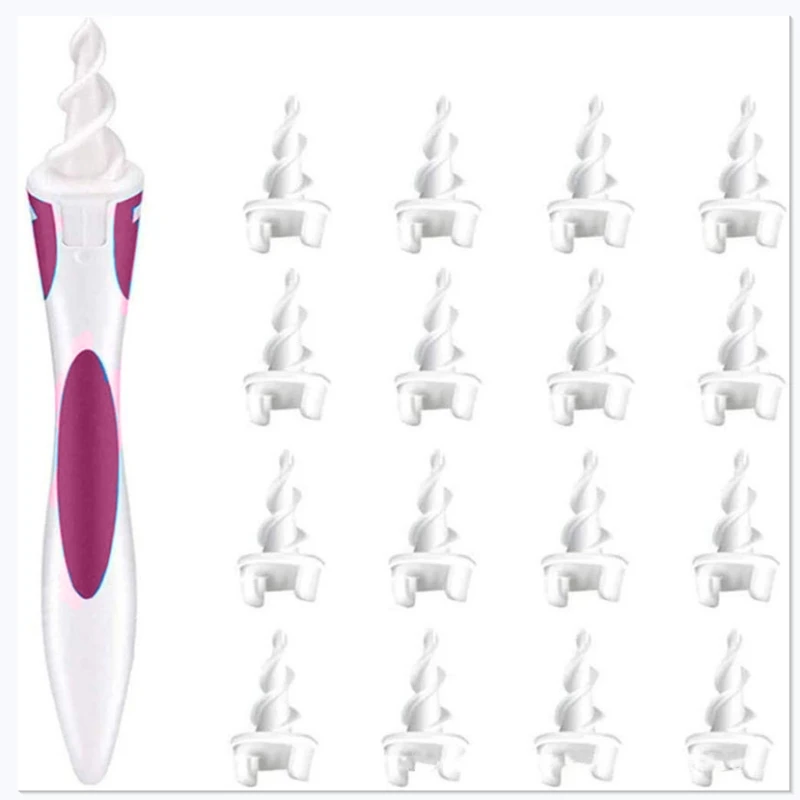 Portable Silicone 16 pcs Ear Cleaning Tools Tools Ear Scoop Cleaning Ear Wax Soft Spiral Beauty Care Gadget Personal Hygiene Set