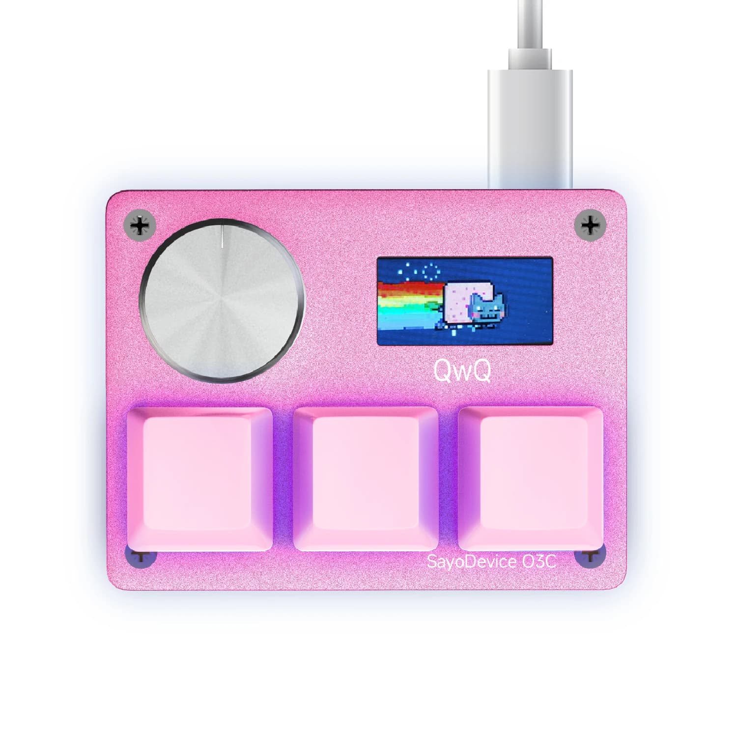 SayoDevice OSU O3C Rapid Trigger Magnetic Switches Keyboard Gateron KS-20 White Switches With Knob Screen Copy Paste Shotcut