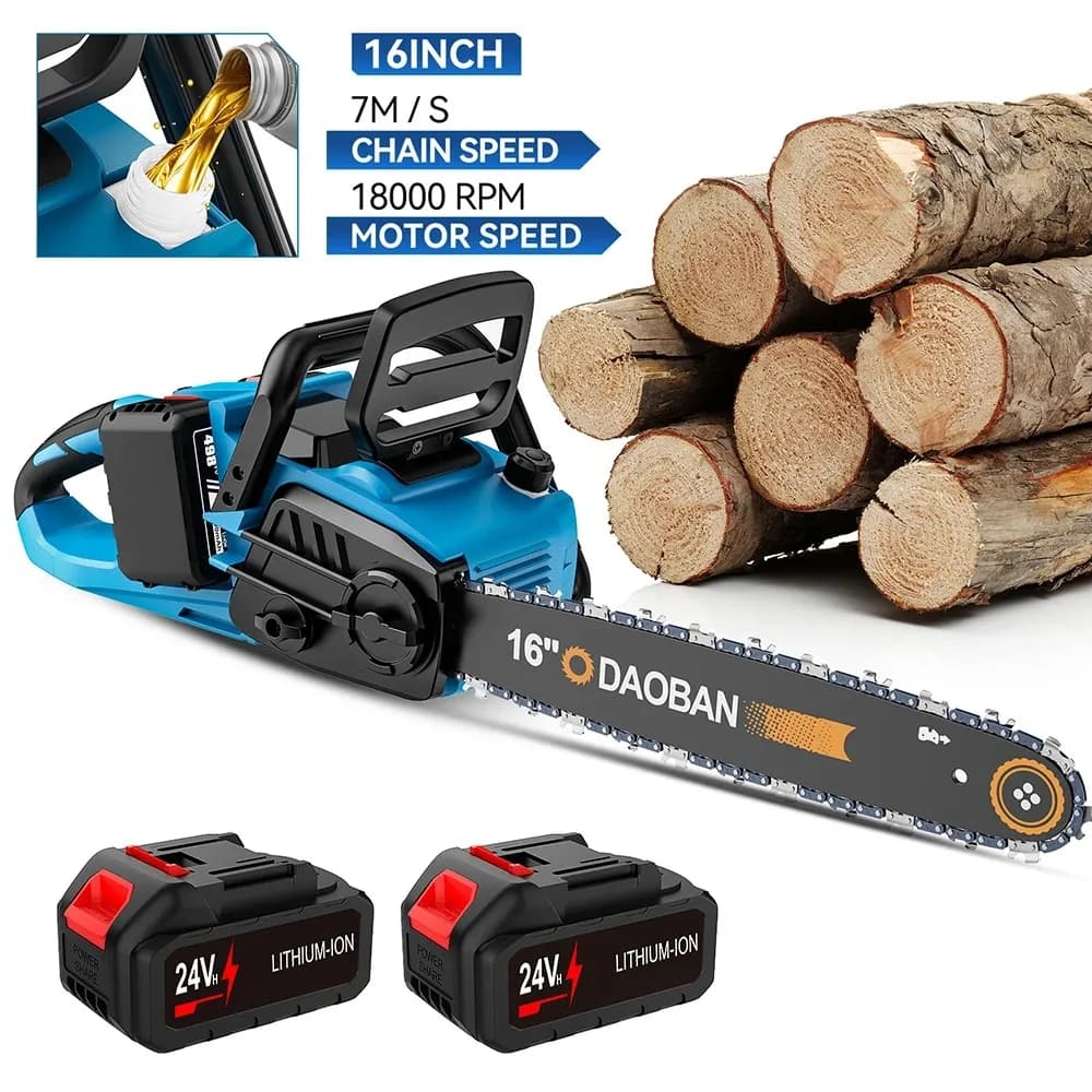 3500W Brushless 16Inch Electric Chainsaw Cordless Pruning Woodworking Power Tool Handheld Garden Cutter For Makita Battery