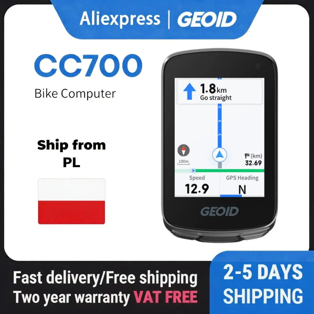 GEOID CC700 Pro Bicycle Computer 2.8-Inch Touchscreen GPS Bike Speedometer Global Map Navigation Cycling Odometer for Strava