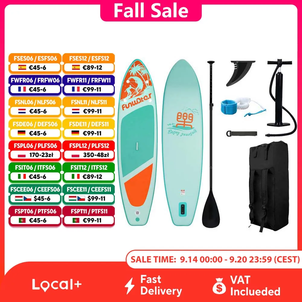 FunWater Inflatable Stand Up Paddle Board Paddling Board Surfboard Surf Sup Board 320-385CM  Non-Slip Water Sport Paddle Board