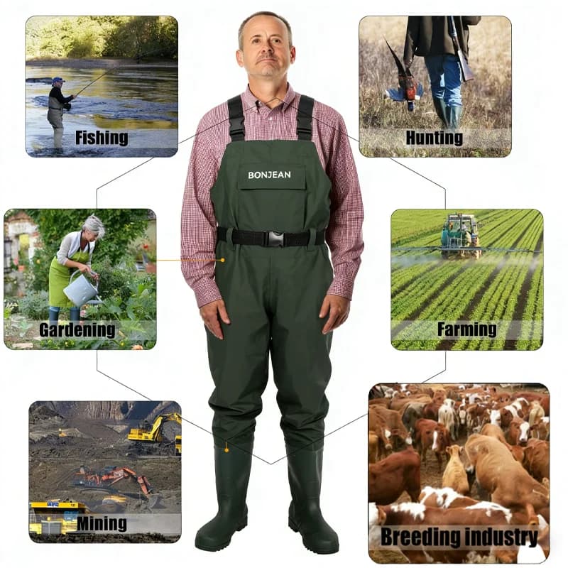 Waterproof Fishing Waders Pants With Boots Set for Man Women Fly Coarse Carp Fishing Gardening Farming Hunting Wader