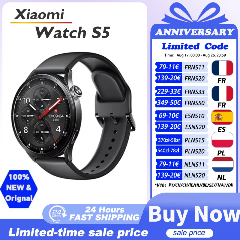 Global Version Xiaomi Watch S5 Smartwatch 1.48" AMOLED Screen 21 Days Battery Life All Day Health Monitoring 150+ Sports Modes