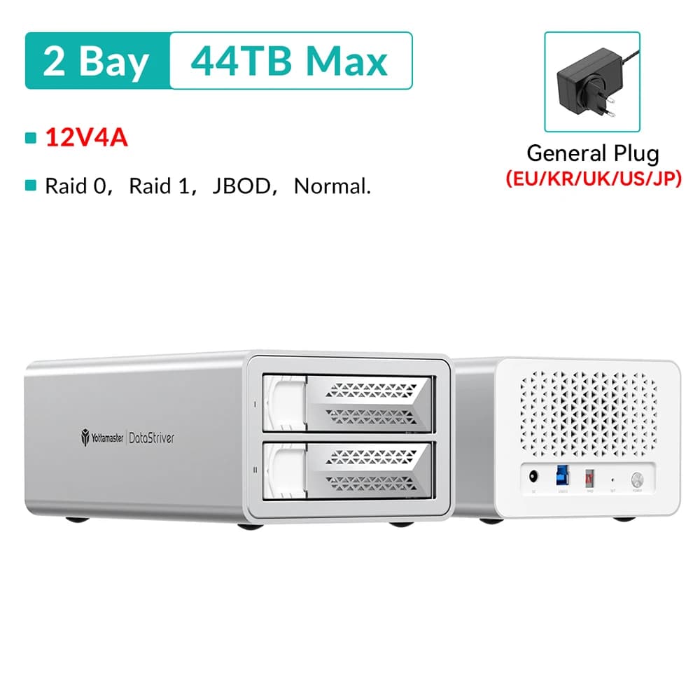 【BR/US/DE Warehouse!】Yottamaster 150W Power 2/4/5Bay RAID USB3.0 2.5/3.5" 5Gbps SATA SSD HDD Docking Station With Cooling Fan