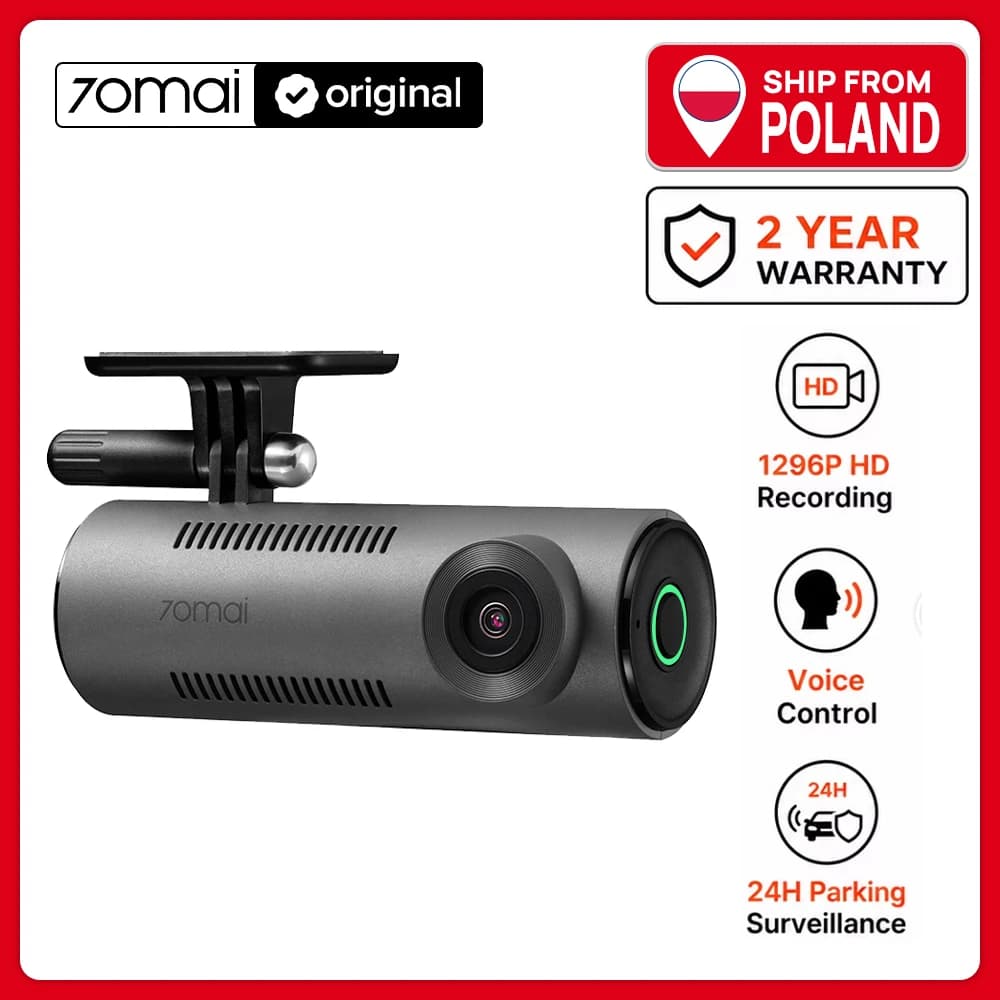 70mai Dash Cam M310 1296P Resolution, F2.0 Aperture Night Vision WDR, 24H Parking, Voice Control,Easy Loop Recording,WIFI & App Control