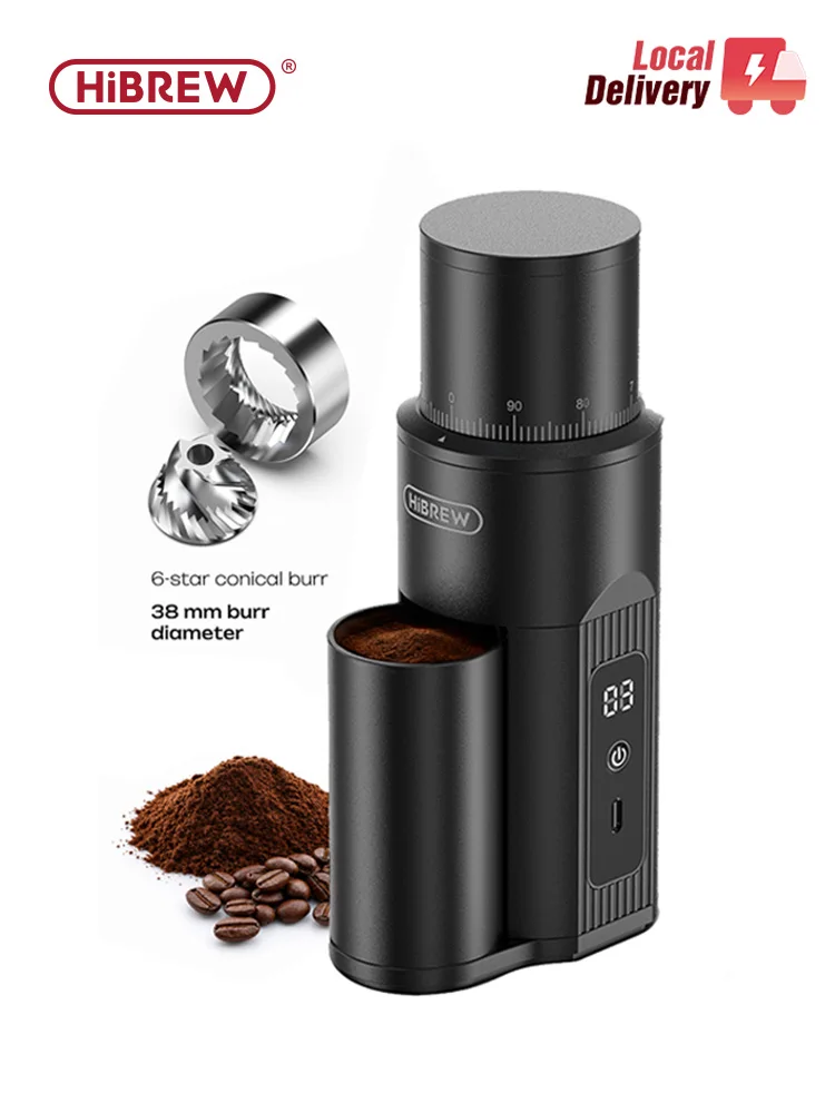 HiBREW G5 Mini Portable Burr Mill Coffee Grinder Rechargeable Compact Coffee Bean Machine for Espresso Pour Over Camping