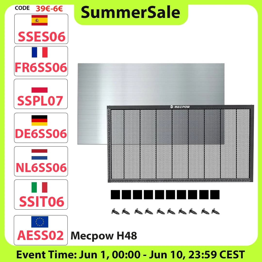 Mecpow H48 Cutting Honeycomb Working Table Board Platform for Laser Engraver Cutting Machine 450*850*22mm Laser Bed