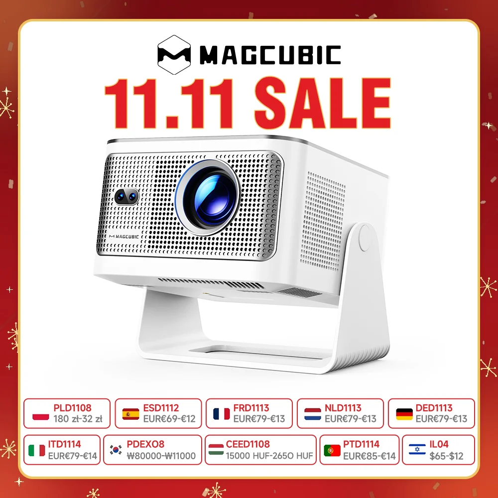 Magcubic Android14 Allwinner H726 900Ansi Auto Focus Native1080P 8K HY350MAX Projector with Wifi6 Bt5.4 Portable Movie Outdoor