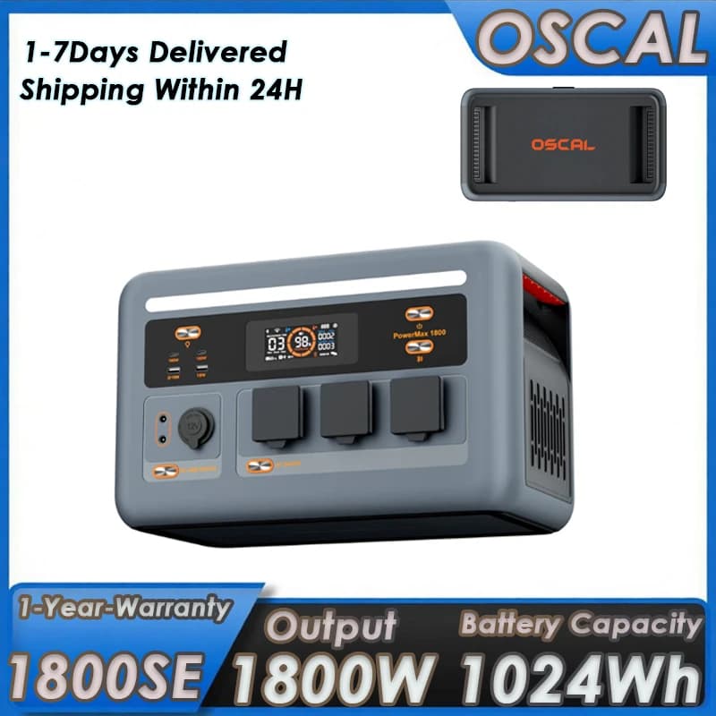 Oscal Powermax1800SE Portable Power Station Peak 1024Wh 1800W LiFePO4 Battery Solar Generator For Home Emergency Camping RV