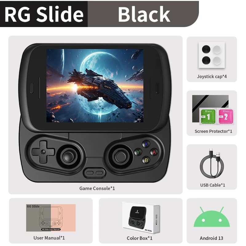 Anbernic RG Slide Video Handheld Game Console Android 4.7" HD LTPS In-Cell Multi-touch Screen 5500mAh Supports 1080p DP Out WIFI