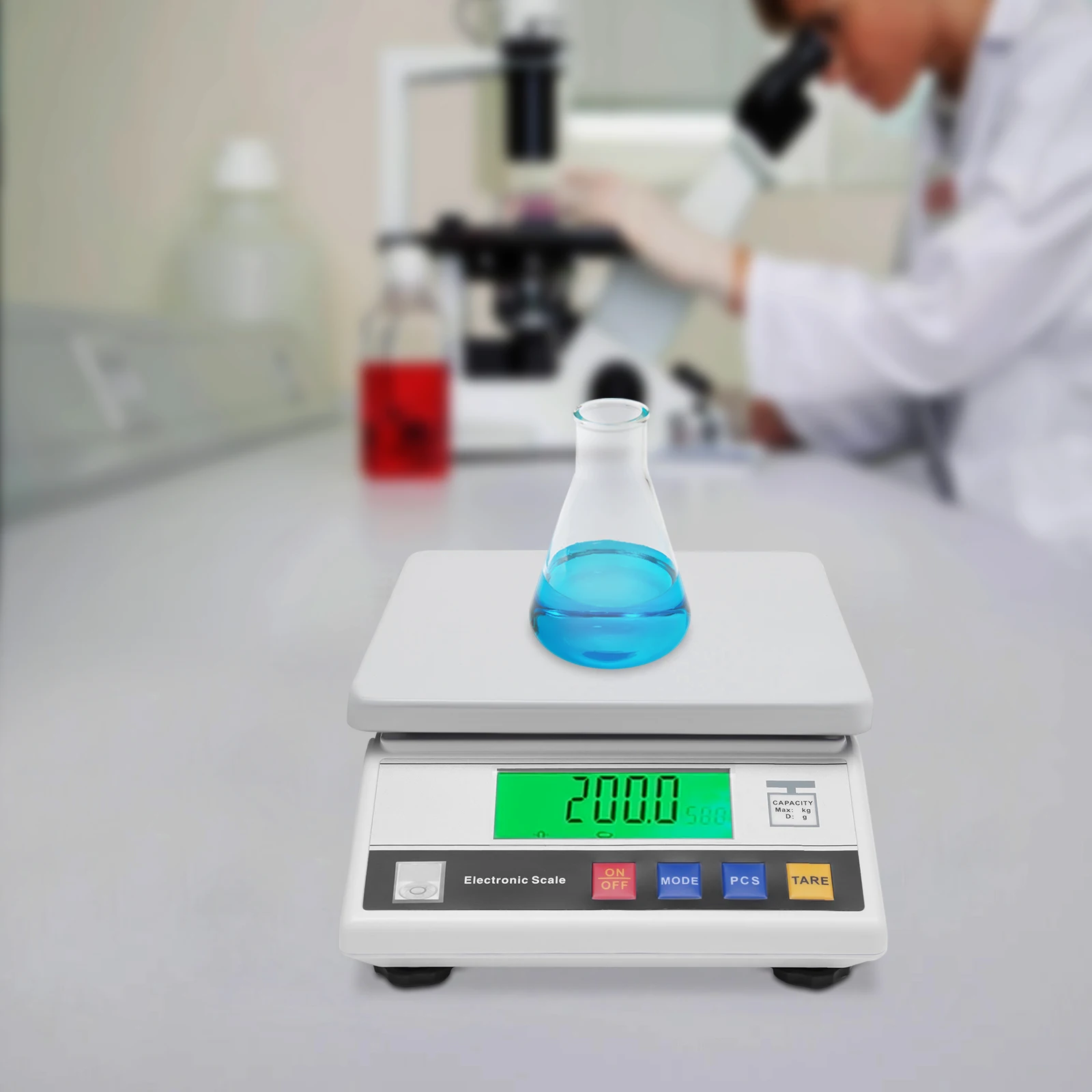 Precision Electronic Balance Scale 7.5kg 0.1g Accuracy Digital LCD Lab Kitchen Jewelry Food Tare Function Multi-Units