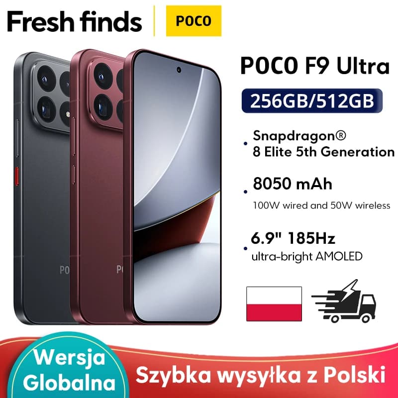 Poco F9 Ultra Global Version Smartphone Snapdragon 8 Elite Gen 5 200Mp 6.9" 185Hz Display 8050Mah Battery
