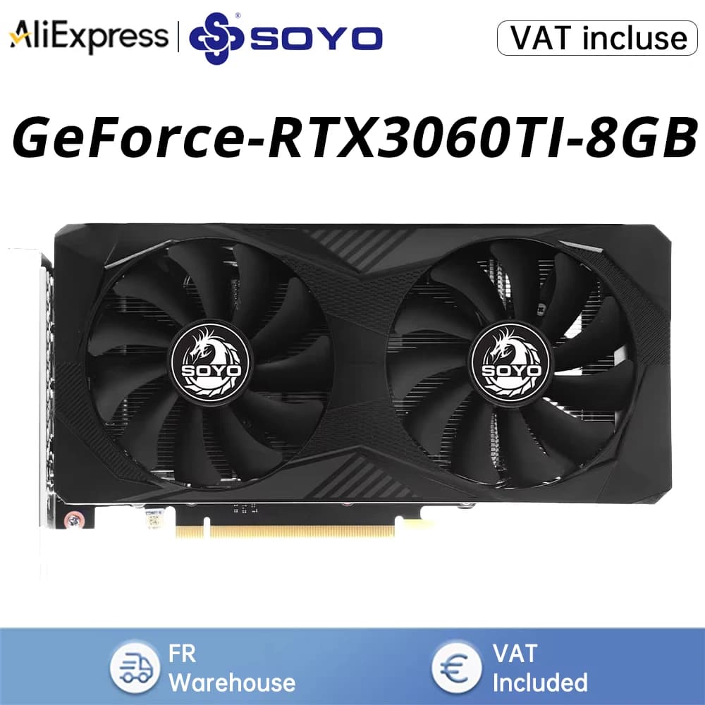 SOYO New Gaming Graphics Cards NVIDIA GeForce RTX 3060 12GB GDDR6 192 Bit Desktop GPU Video Card Computer Components