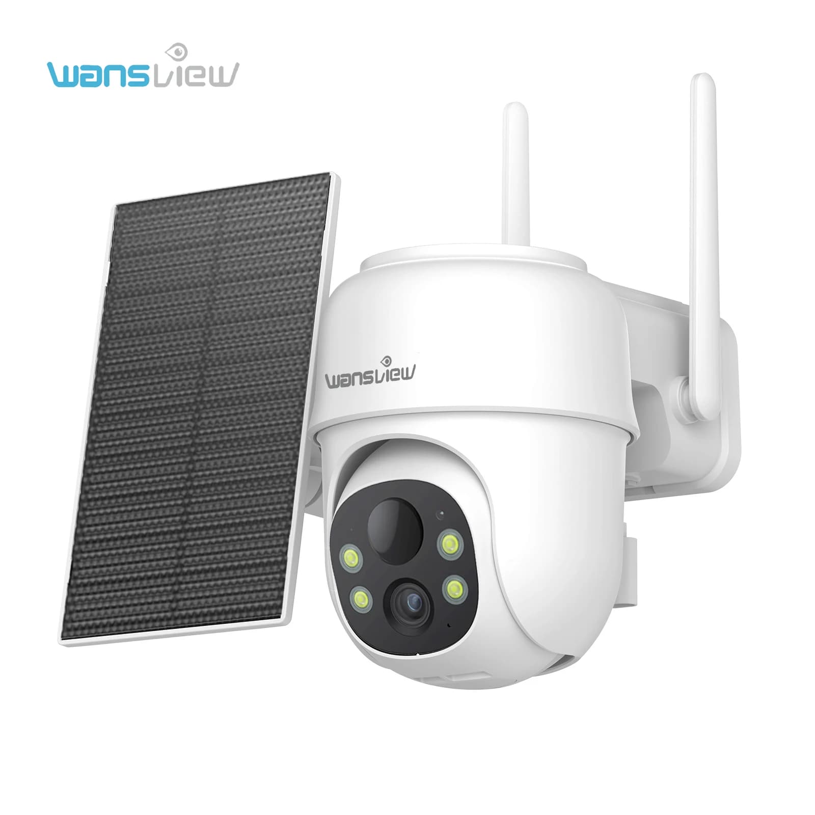 Wansview 2K Solar Camera Rechargeable Battery PIR Humanoid Detection Outdoor PTZ Wireless WIFI Camera Full Color Night Vision