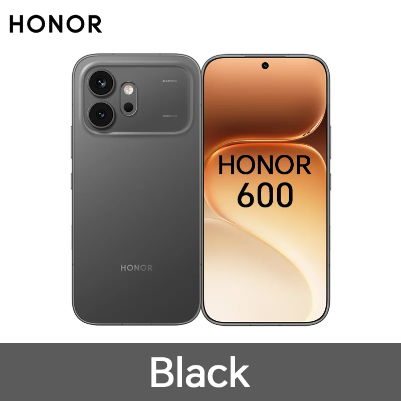 HONOR 600 5G Smartphone EU Version Snapdragon 7 Gen4 6.57” AMOLED Display 6400mAh 80W SuperCharge 8GB+256GB/512GB 200MP AI Ultra Night Camera OIS Metal Unibody Design NFC IP68