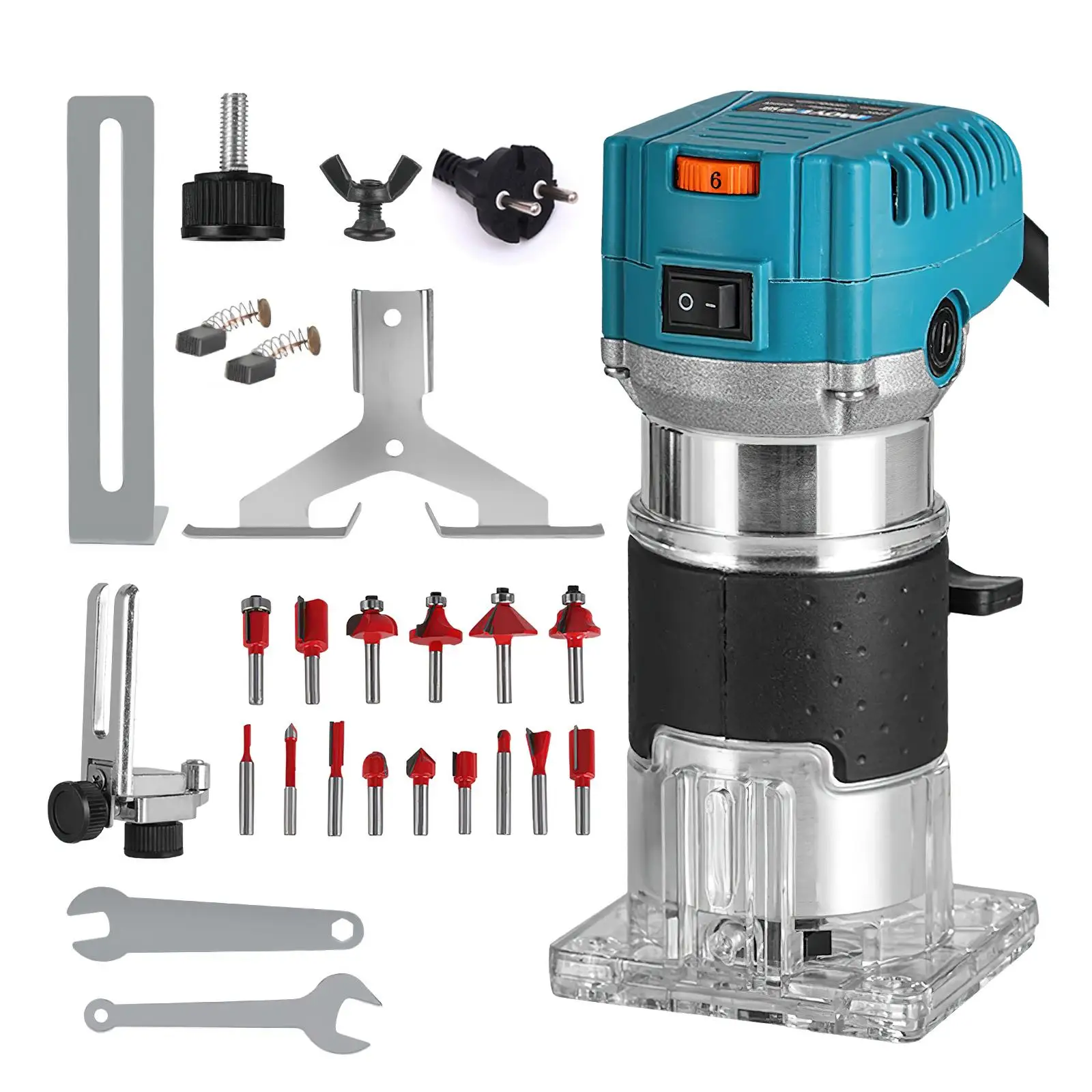 800W Woodworking Edge Trimming Machine Electric Woodworking Tool Multifunctional Small Chamfering Electric Carving Router Tool