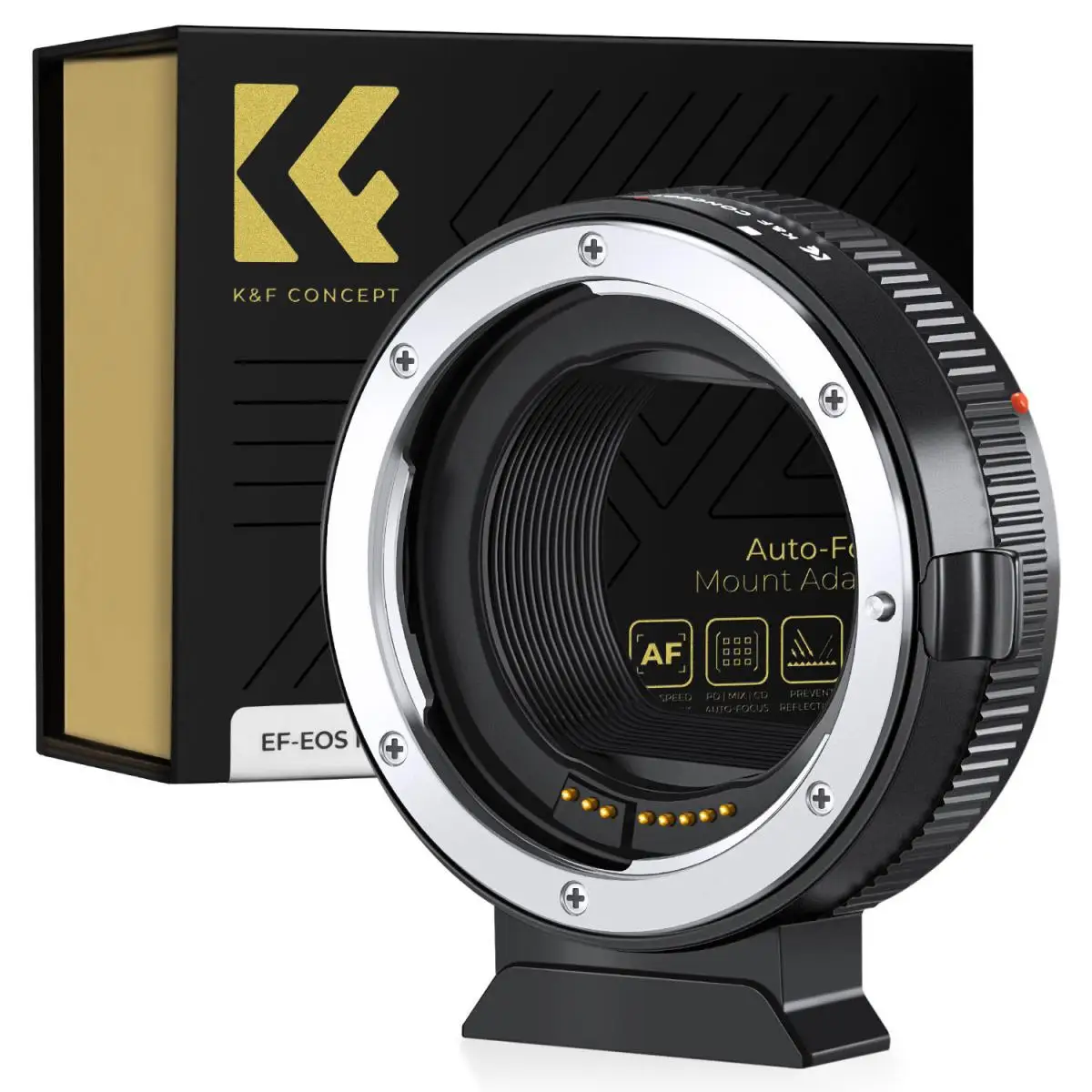 K&F CONCEPT EF to EOS R Adapter Auto Focus Lens Mount Adapter for Canon EF EF-S Lens to Canon EOS R/RF R3 R6 R50 Mount Cameras