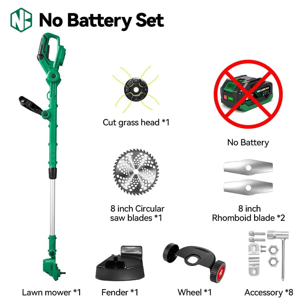 NEWBENY Brushless Electric Lawn Mower 60000RPM Grass Trimmer Length Adjustable Garden Power Tool For Makita 21V Battery Pin
