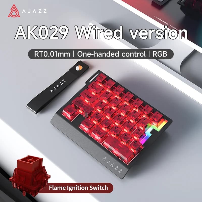 AJAZZ AK029 Magnetic Switch Mechanical Keyboard, One-Handed, Compact Wired, Portable, FPS Left-Handed Esports Gaming