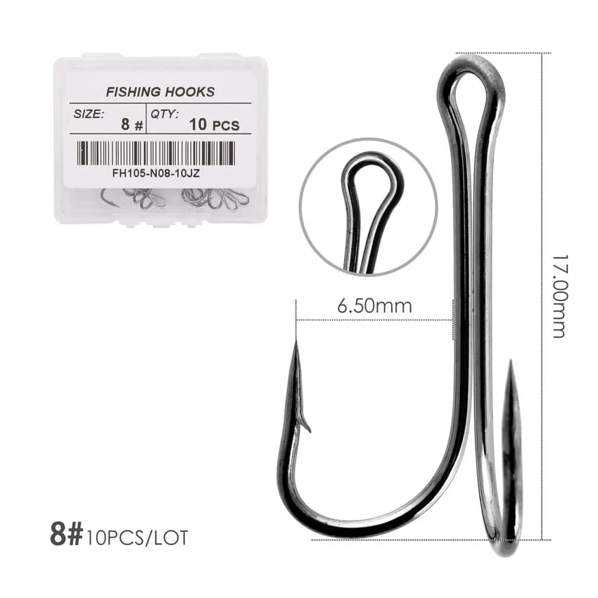 10pcs/box Double Fishing Hook Fly Tying Double Frog Hook Bass Weedless Fishing Asist Hooks Fishhook for Soft Lure Jig Head