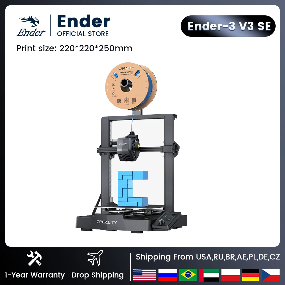 Creality Ender-3 V3 SE 3D Printer Worry-free Auto Leveling Sprite Extruder Dual Z-axis PC Spring Steel 250mm/s Fast Printing