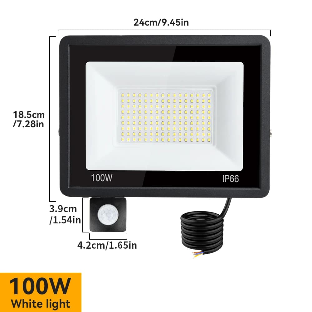 200W 50W/20W LED Flood Light AC220V PIR Motion Sensor Light IP65 Waterproof LED Cold White Outdoor Wall Lamp Spotlight Street