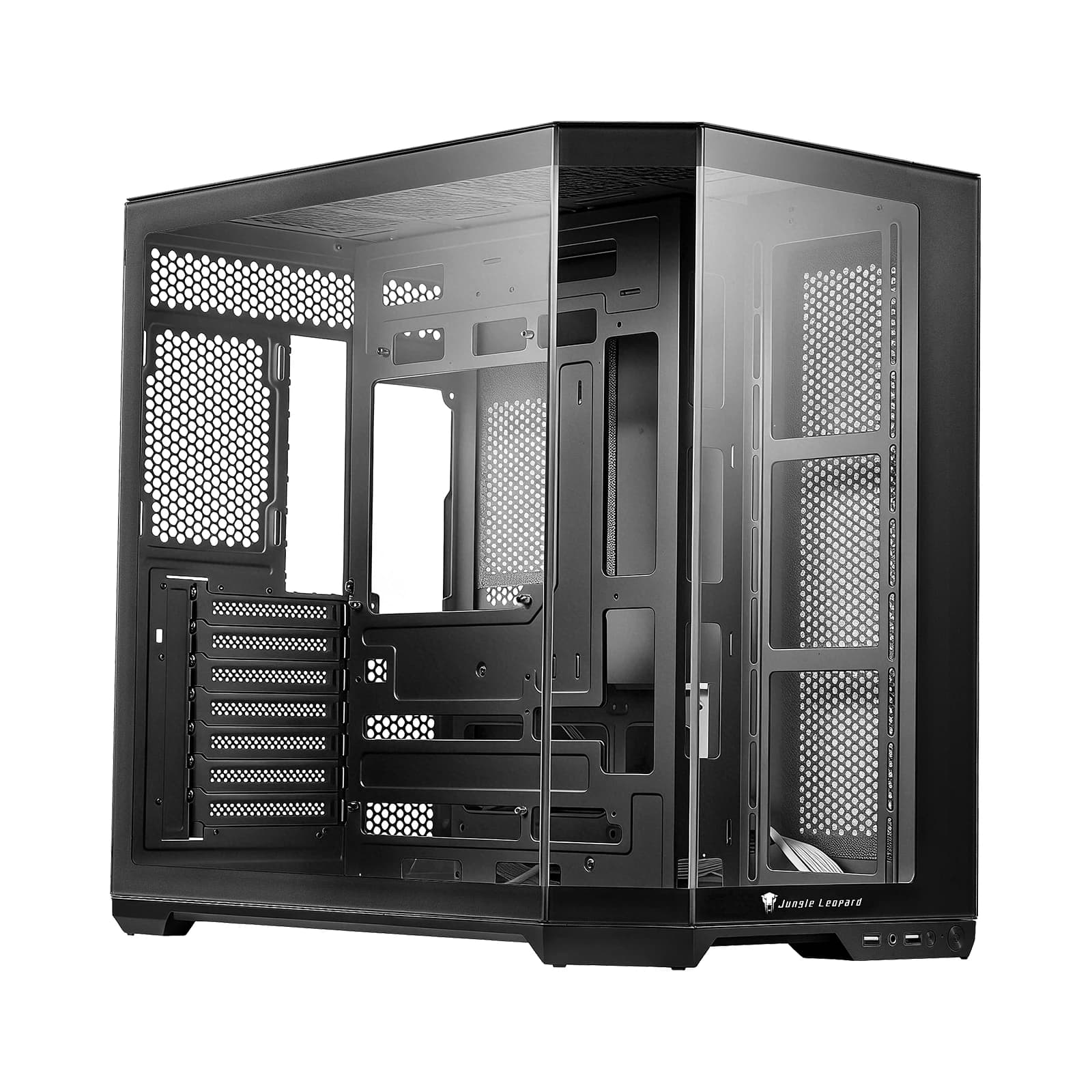ATX PC Case High Airflow, Tempered Glass Mid Tower Computer Case Modular Design for E-ATX ITX MATX Motherboard